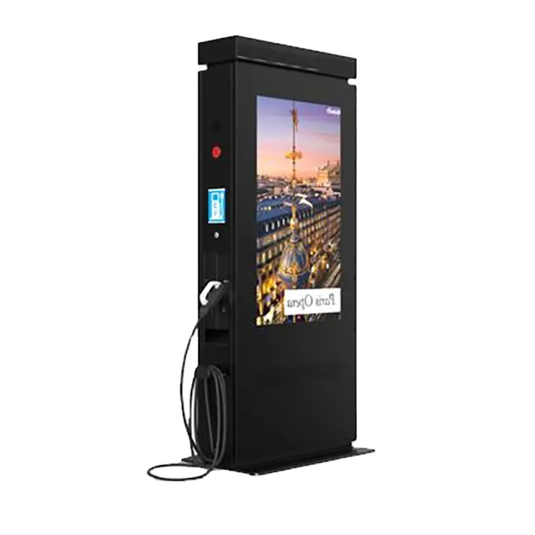 55-Zoll-Touchscreen Digital Signage Outdoor-Kiosk mit EV-Lades tapel für Auto