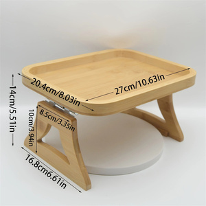 Table d'appoint en bambou avec accoudoirs et palette canapé large avec support pour téléphone - Product Image 6