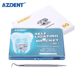 Nuevos Brackets Metálicos Autoligables AZDENT con Gancho Móvil, Orificio Auxiliar y Tubo Bucal - Product Image 1