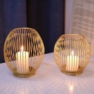 Nordic-style European-style Iron Handmade Decorative Items Stock Wholesale Home Use Art Crafts Candle Holders Living Room Dining