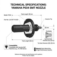 Buse céramique SMT LC6-M7718-00X P034 avec roulement à billes pour machine de placement I-PULSE M6 M7 M8 M10 M20 – Nouvelles pièces de rechange