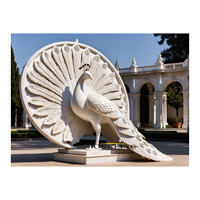 Grande statue de crabe en marbre naturel, sculptée à la main, en marbre blanc, décoration de jardin extérieur, sculpture à vendre