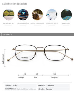 סיטונאי מסגרת אופטית שפה מלאה מסגרת ברורה עדשת משקפיים אופטיים מסגרות אור טיטניום משקפיים - Product Image 3