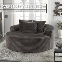 Vente directe usine : Offre d'automne – Fauteuil modulaire XXL en chenille à larges côtes, dossier bas rond, pour école ou comme fauteuil d'appoint