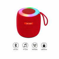 SH309 Enceinte portable sans fil BT5.0 4-en-1 avec lumière RGB, étanche, 800 mAh, 8H d'autonomie, lecture de carte TF et mini subwoofer