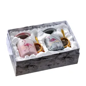 Couple marble Mug luxury birthday gift christmas valentine wedding gift item box set