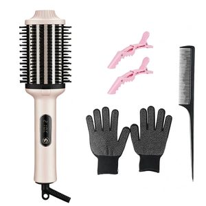 <span class=keywords><strong>Brosse</strong></span> <span class=keywords><strong>ronde</strong></span> chauffante électrique 61 mm, <span class=keywords><strong>brosse</strong></span> thermique avec écran LCD en gros, OEM/ODM disponible pour le coiffage à domicile, volume sans frisottis - Product Image 1