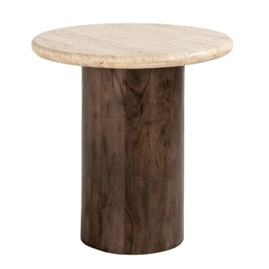 Classical <strong>Beige</strong> Oval Stone Furniture Luxury <strong>Marble</strong> Travertine Coffee Stone Tables - Product Image 2