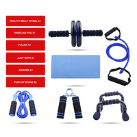 Kit d'équipement portable WENDY 7 pièces pour exercices à domicile, ensembles de musculation, roues abdominales