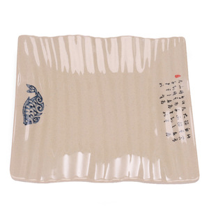 Assiette à collation ronde ou carrée en mélamine imitation porcelaine A5, plat en plastique pour buffet, assiette pour brochettes grillées, plat froid pour restauration rapide - Product Image 1