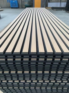 Wand- und Decken-Schalldämmleisten Laminierte PET-Holzfurnier Akustikpaneele für Auditorium und Halle - Product Image 5
