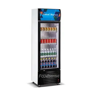 Penjualan pendingin minuman lemari es kulkas tegak pendingin minuman komersial satu pintu terbaik