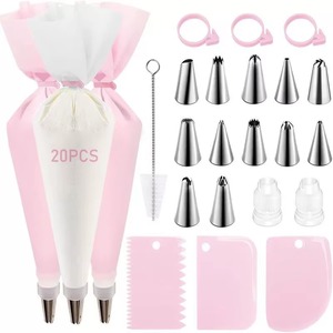Piping Bags and Tips Set Cake DIY Decorating Kit with Stainless Steel Nozzle Reusable <b>Silicone</b> Pastry Cake Decorating <b>Tools</b> - Product Image 1