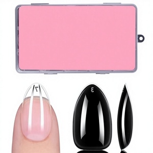 <span class=keywords><strong>AILLSA</strong></span> - Puntas de Uñas Cortas en Forma de Almendra, 15 Tamaños, 240 Piezas, Preformadas, Suaves, Transparentes, ABS, Cobertura Total, Uñas Postizas - Product Image 1