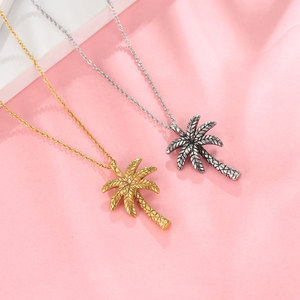 Collar con colgante de palmera, aleación de zinc, joyería de moda para mujer SP824 - Product Image 3