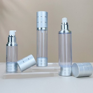 Hot Sale 30ml 1oz 50ml 100ml Airless Dispenser Matte Silver Airless <b>Pump</b> Lotion <b>Bottle</b> for Cosmetic Makeup Packaging - Product Image 1