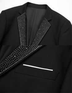 Costume trois pièces classique noir pour homme, taille S-6XL, pour mariage et soirée, veste, pantalon et gilet, coupe ajustée, grande taille - Product Image 6