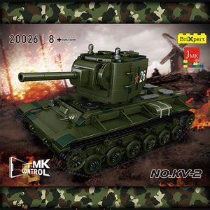Moule roi 20026 jouets motorisés militaires application technique télécommande bataille assemblage modèle ensembles n ° KV-2 réservoir blocs de construction - Product Image 5