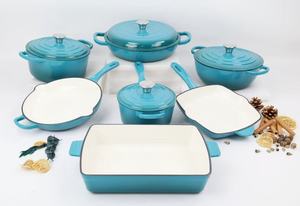 Poêle carrée en <span class=keywords><strong>fonte</strong></span> <span class=keywords><strong>émaillée</strong></span> robuste et écologique, compatible four, cuisinière à gaz et cuisinière à induction, vente en gros - Product Image 4