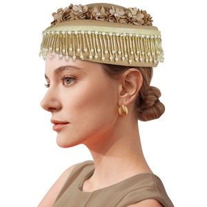 Fleur perles frange femmes élégant église chapeaux <span class=keywords><strong>cérémonie</strong></span> hôtesse de l'air formel femmes béret laine thé fête chapeaux - Product Image 6