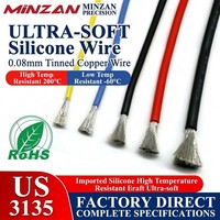 Kabel Tembaga Padat Berlapis Timah Tahan Panas Suhu Tinggi Ukuran AWG 4 6 7 8 10 12 14 16 18 20 22 24 dengan Isolasi Karet Silikon