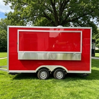 Remorque alimentaire mobile en acier inoxydable de 13 pieds avec cuisine complète, résistante à la rouille, capacité personnalisable pour la restauration rapide et le barbecue