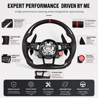 Volant en fibre de carbone personnalisé adapté à l'Audi R8, volant sport à fond plat en forme de D, remplacement OEM