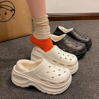 Femmes 2024 été Cool Baotou plage sabots Mules Double semelle surélevée plate-forme épaisse confortable trou diapositives portant des chaussures EVA