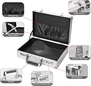 Boîte de rangement organisatrice - 14,2 x 9,4 x 4,5 pouces, boîtes de rangement portables moyennes avec serrures à double combinaison pour passeports - Product Image 5