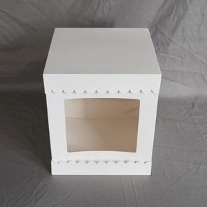 Wholesale 4/6/8/10/12 Inch Single Layer Double Layer Heightening Three in One White Birthday Cake <b>Box</b> - Product Image 3