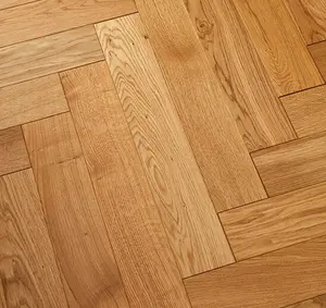 Beau plancher d'ingénierie multicouche à chevrons, prix d'usine, Parquet en bois de chêne blanc