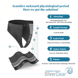 Culotte de bikini respirante MY Girls Anti-Leak Menstrual Culotte Underwear for Teenagers No PFAS Overnight Protection - Product Image 5