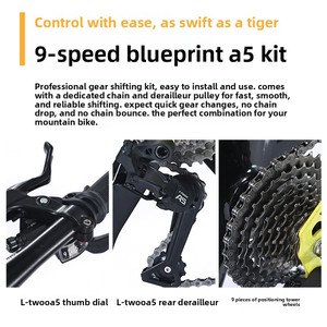 Bicicleta de Montaña para Playa y Nieve con Ruedas Integradas, para Adultos, Hombres y Mujeres, con Cambio de Marchas, <span class=keywords><strong>Horquilla</strong></span> con Absorción de Impactos, Suspensión, Frenos de Disco Dobles, de Carbono - Product Image 2