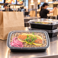 Emballage alimentaire en gros pour repas à emporter, boîte en plastique PP avec couvercle, 24 oz, 32 oz, 38 oz, pour la restauration rapide, les services rapides, les restaurants