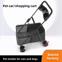Poussette pliable légère et détachable pour chiens et chats, conception intégrée pour une utilisation transfrontalière