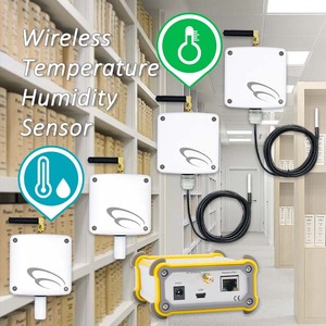 Real-time environmental monitoring for documents, archives and valuable items 4 Sets <b>temperature</b> and humidity <b>wireless</b> <b>sensor</b> - Product Image 1