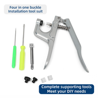 Kit d'outils d'installation de boutons de couture pour vêtements en résine colorée, pinces à pression manuelle quatre en un JP T3/T5/T8
