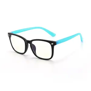 New cute square TR90 unbreakable bambin youth lentes anti luz azul y antireflejo children blue light blocking glasses for kids