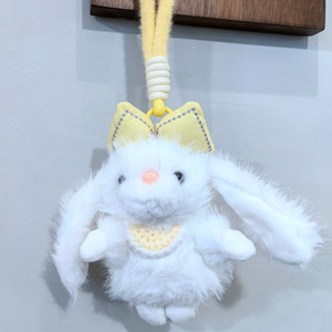 Llavero <span class=keywords><strong>de</strong></span> Peluche Personalizado <span class=keywords><strong>de</strong></span> Alta Calidad para Niñas, Diseño <span class=keywords><strong>de</strong></span> Conejo <span class=keywords><strong>de</strong></span> Peluche Corto Blanco - Product Image 3
