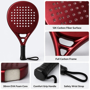 Raqueta de Pádel de Carbono 12K Termoconformada, Forma Redonda, Núcleo de EVA de 38 mm, Logotipo Personalizado - Product Image 3