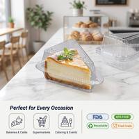 Conteneur alimentaire triangulaire jetable en plastique transparent, thermoformé, à charnière, pour gâteaux, sushis, salades, emballage en gros