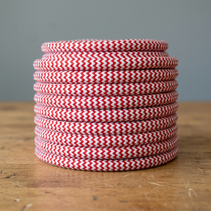 Cavo Tessile Decorativo Gyemo 15 Metri, Rosso Zig Zag Opaco (2x0.75mm) (R62CM24/01) - Product Image 3