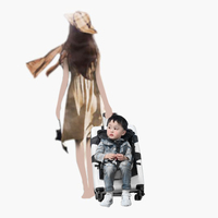 Sac de voyage portable Oxford avec siège intégré pour enfant, valise à roulettes avec fermeture éclair et siège pour bébé
