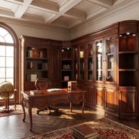Bibliothèque de luxe personnalisée en chêne massif et noyer, design QD-B2, étagère en bois massif pour la maison, le bureau ou la salle d'étude