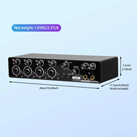 Interfaz de Audio USB Profesional de 4 Canales con Preamplificador de Micrófono, Compatible con ASIO para Transmisión en Vivo y Grabación de Música