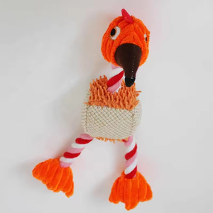 Jouet sonore interactif pour chiens Kinghon en peluche de velours ananas trois couleurs, corde et poupée qui couine pour l'entraînement des chiens (vente en gros) - Product Image 5
