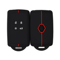 Vente flash - Housse de clé de voiture en silicone compatible avec Megane 3 4 Kadjar Captur Espace Scenic 4 Arkana, protection de télécommande intelligente