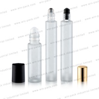 10ml bouteille de parfum en verre dépoli bouteilles d'huiles essentielles avec lèvre en aluminium stylo à bille en métal