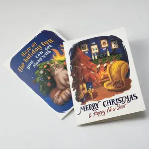 การ์ดของขวัญคริสต์มาสแบบสั่งทำบรรจุภัณฑ์กระดาษของขวัญสุขสันต์วันคริสต์มาส
