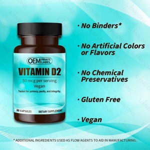 Vitamina D en Cápsulas, 2000 UI (50 mcg), D2, Vegana, Dos Ingredientes, en Oferta - Product Image 3